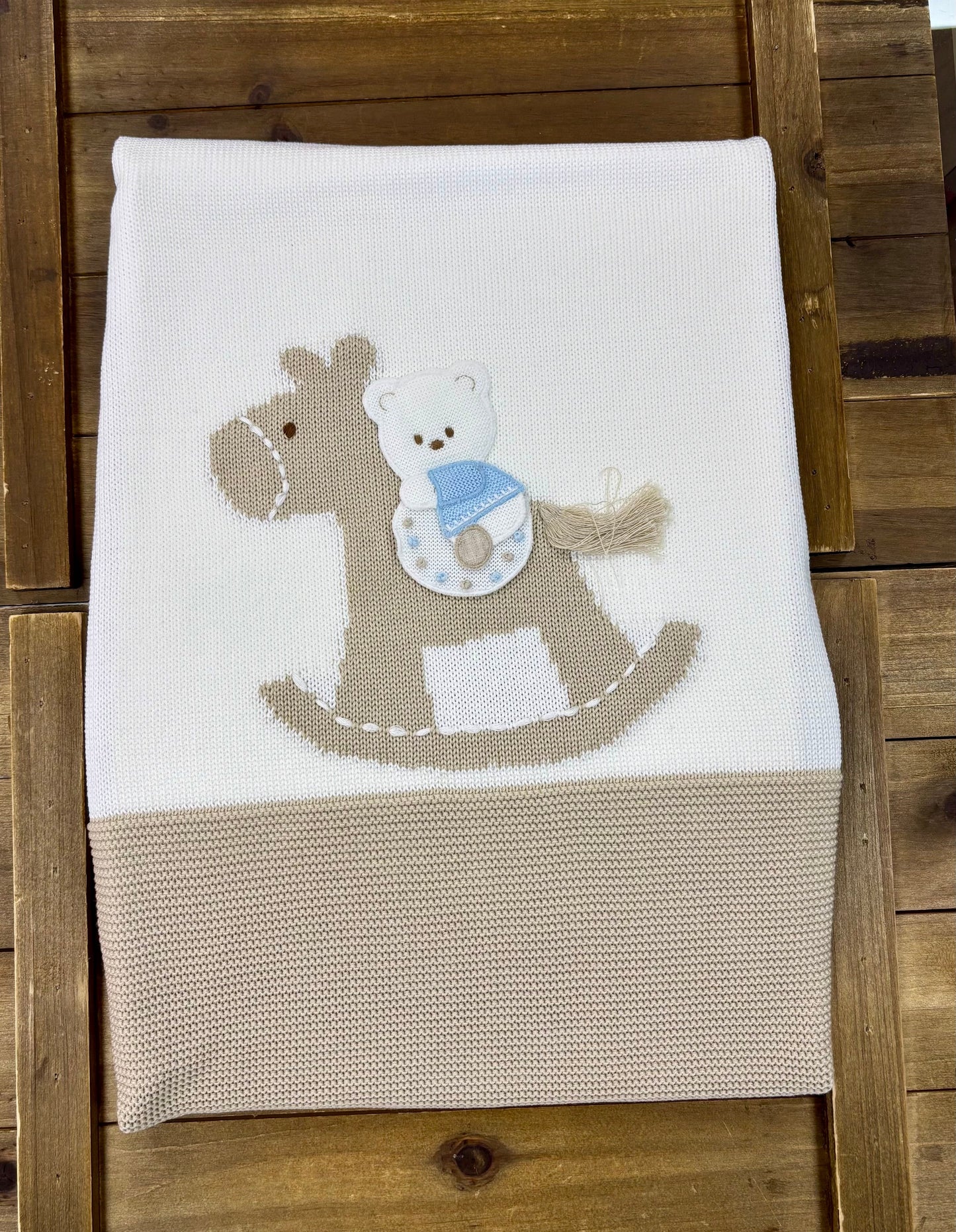 Baby Knit Layette Set – Rocking Horse & Teddy Bear Made In Italy