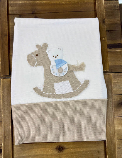 Baby Knit Layette Set – Rocking Horse & Teddy Bear Made In Italy