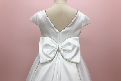 Exclusive! Michelina Bimbi Mikado Rhinestone Communion Dress Made In Italy