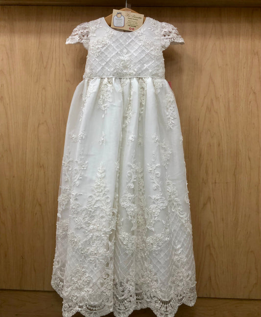 Silk beaded baptism Dress made in a Europe