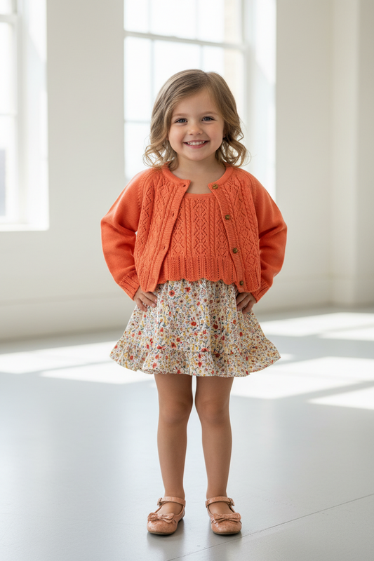 Girls 3pc knit sweater/skirt set