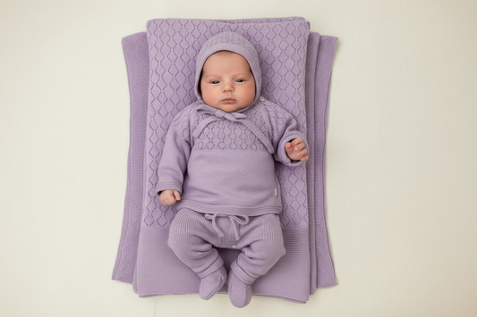 Baby Girls lavander   knit Sweater take me home set