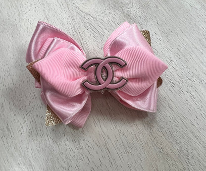 Pink with Gold Hair clip