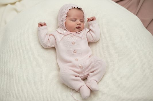 Flowers cotton knit baby girls romper
