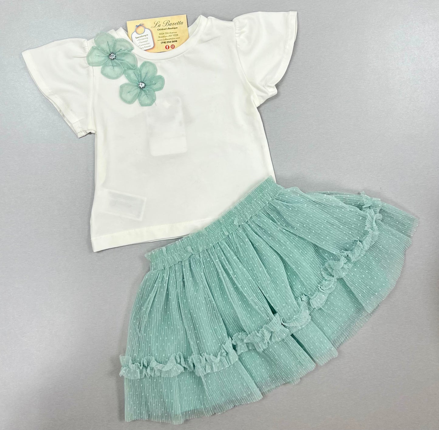 2pc girls skirt set