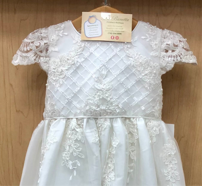Silk beaded baptism Dress made in a Europe