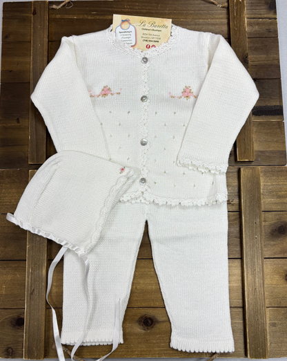 Baby Girl 3-Piece Knit Layette Set / Sophia
