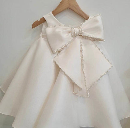 Pearl-Trimmed Bow Dress