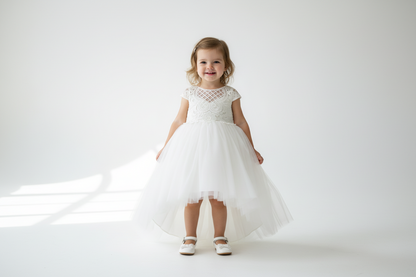 Beautiful high low Christening flower girl dress