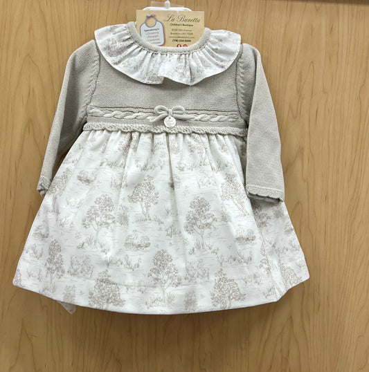 Baby girls knit top/ cotton bottom Dress