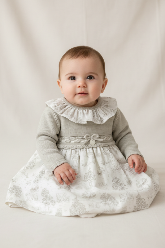 Baby girls knit top/ cotton bottom Dress