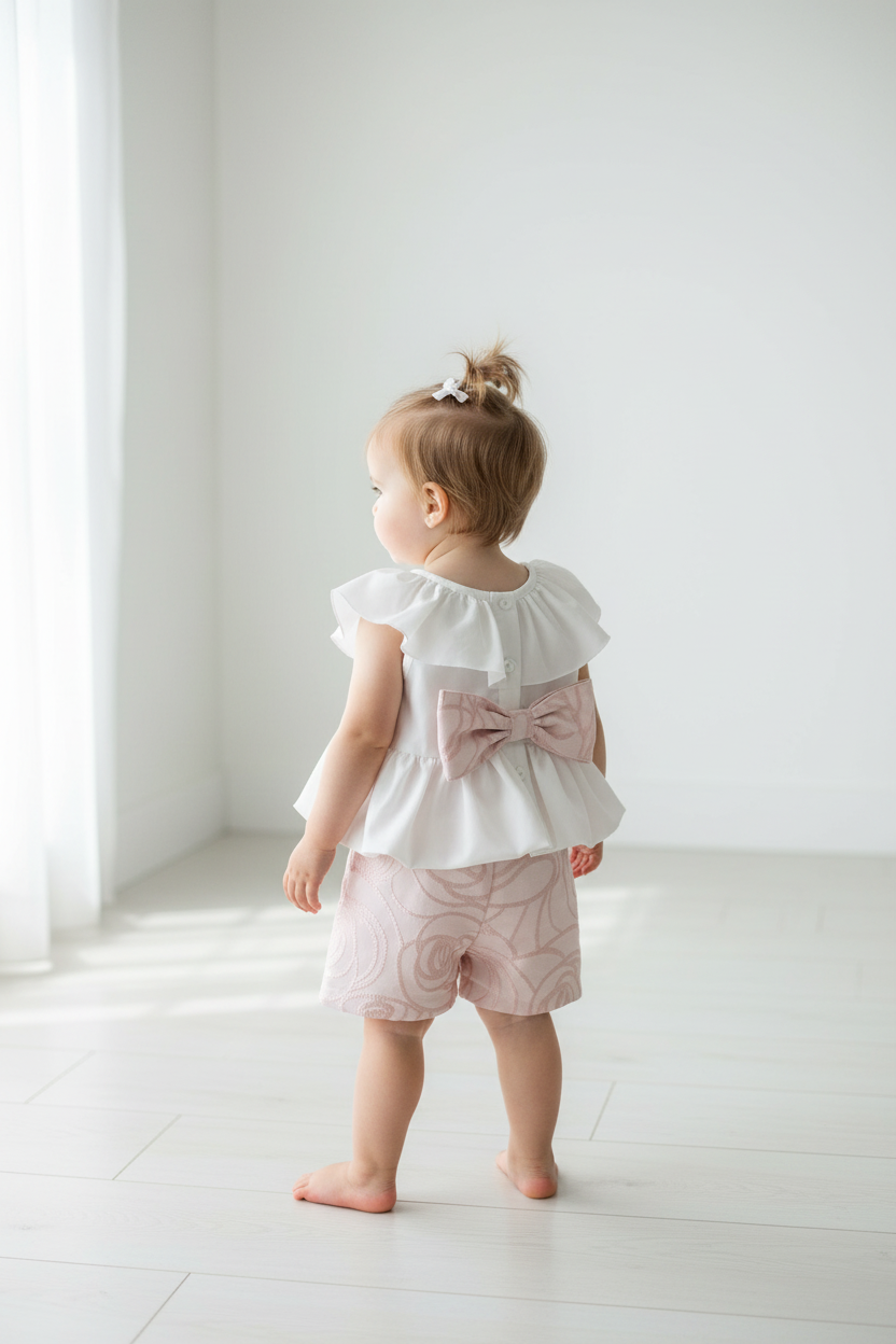 The Bimbalo Girls' Shorts Set | Playful Elegance  Made In Italy