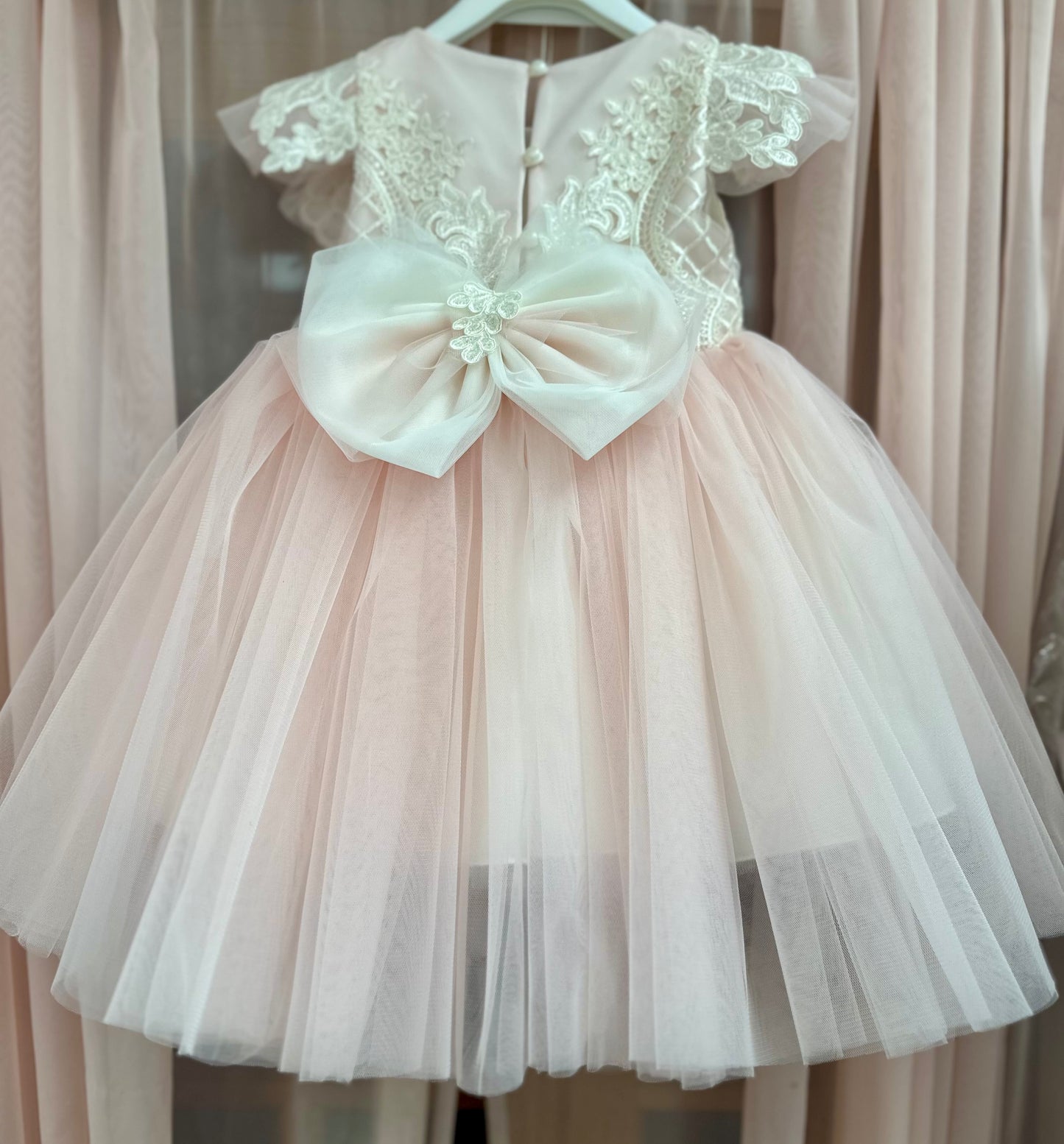 Pink and Pink Party Girls Dress Dolce Bambini | Childrens shopping | La Bavetta