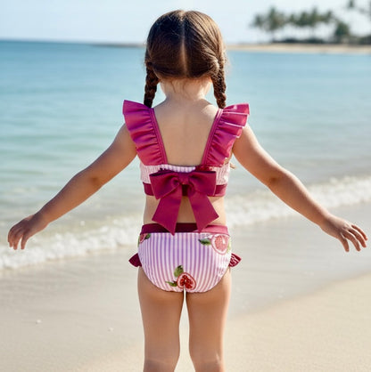 Girls 2pc Bathing suit with bow Made in Europe