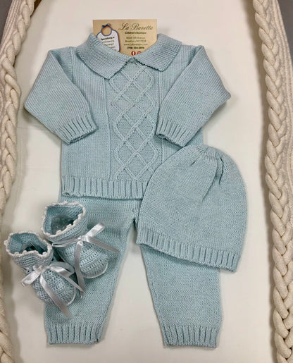 Baby Boy Blue take me home cotton knit set Joaquin