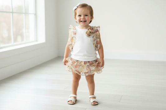 Floral ruffle skirt set CDV251401