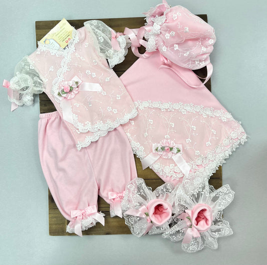 Katie Rose pink Lace take me home girls set Riley