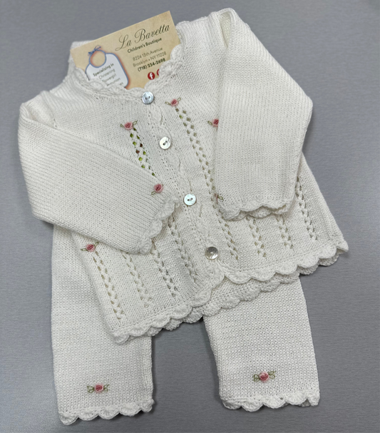 Adorable cream knit sweater & Pants set