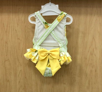 Girls one piece Pear Bathing suit made in Europe