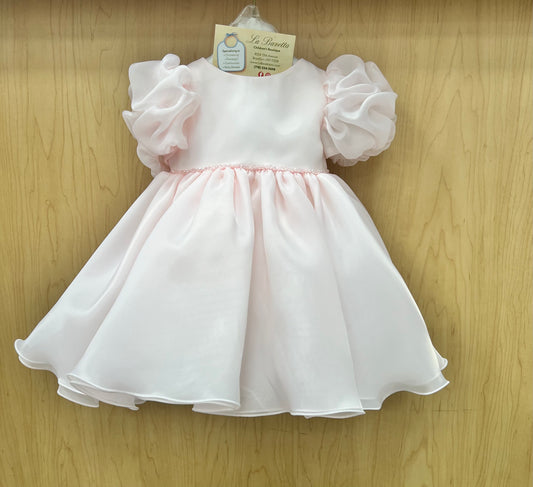 Pink Organza Dress with crystals Made In Italy