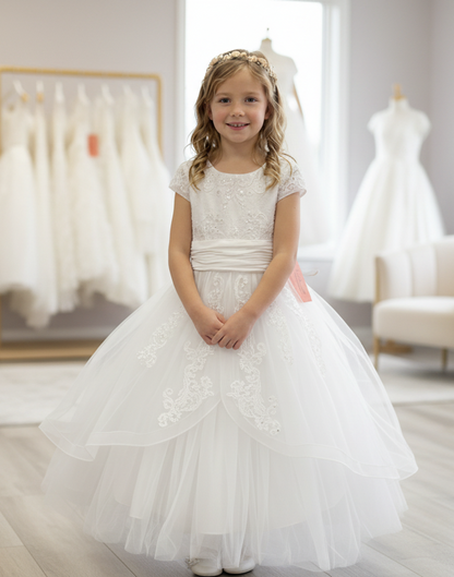 Christie Helene Communion Dress tulle full skirt