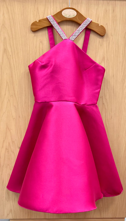 Pink sleeveless A-Line Dress, Kira Fushia