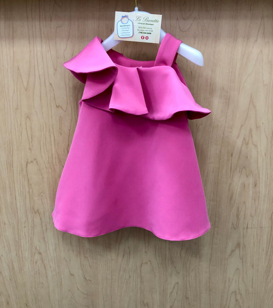 Hot pink One shoulder Dress made in Italy
