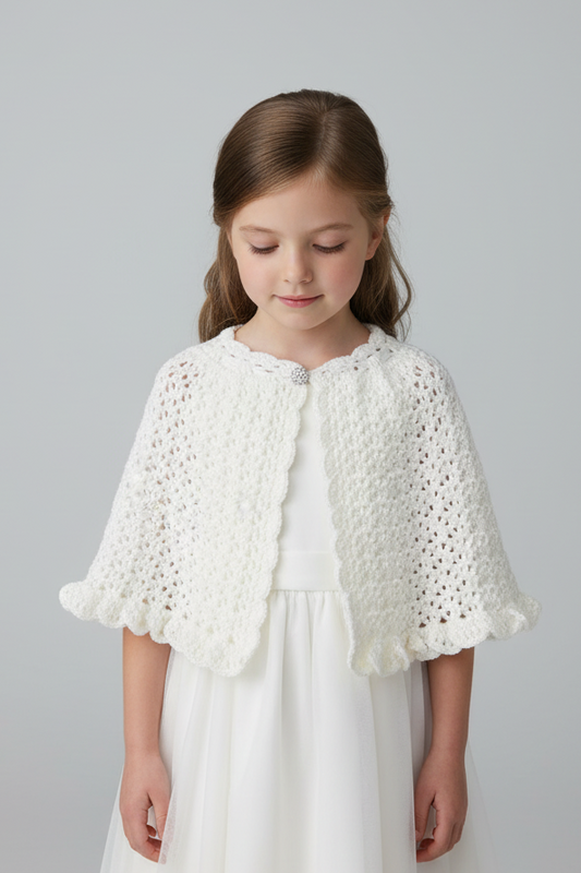 Hand crochet knit cape/ shawl