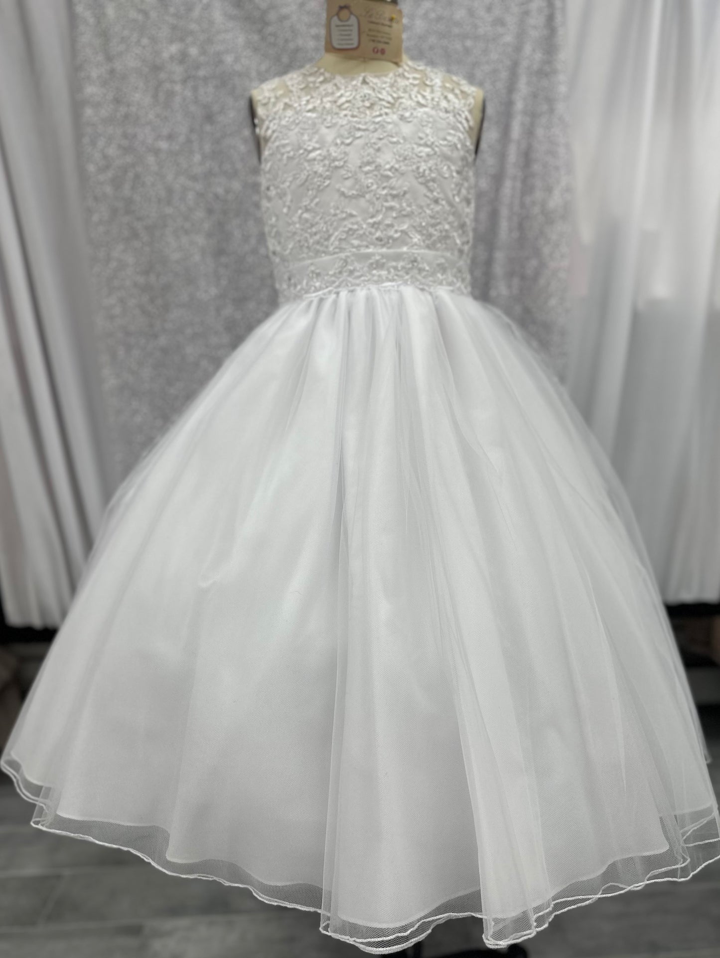 White Pearl Communion Dress | La Bavetta Children's Boutique | NYC