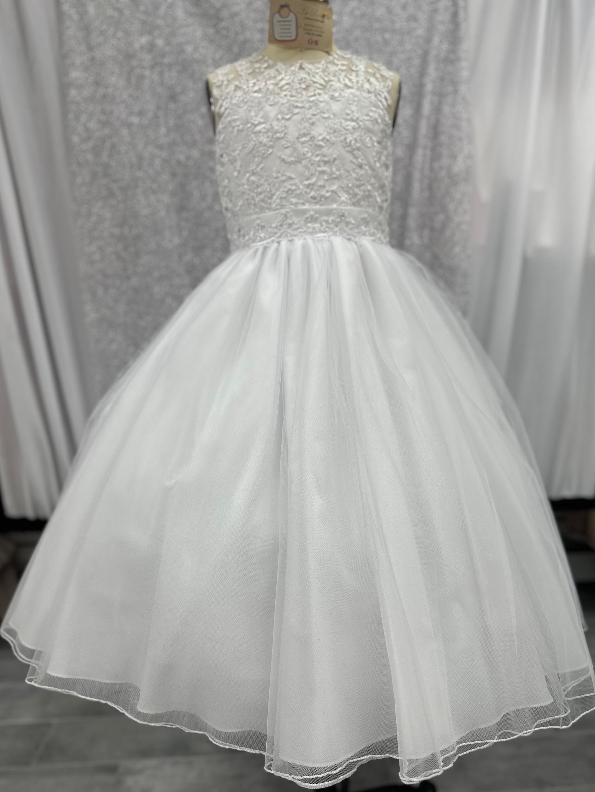 White Pearl Communion Dress | La Bavetta Children's Boutique | NYC