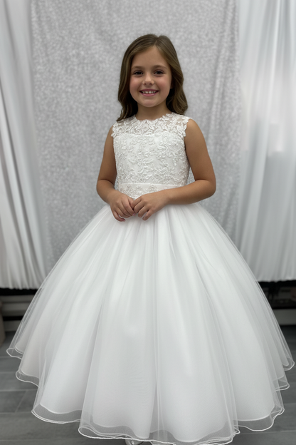 White Pearl Communion Dress