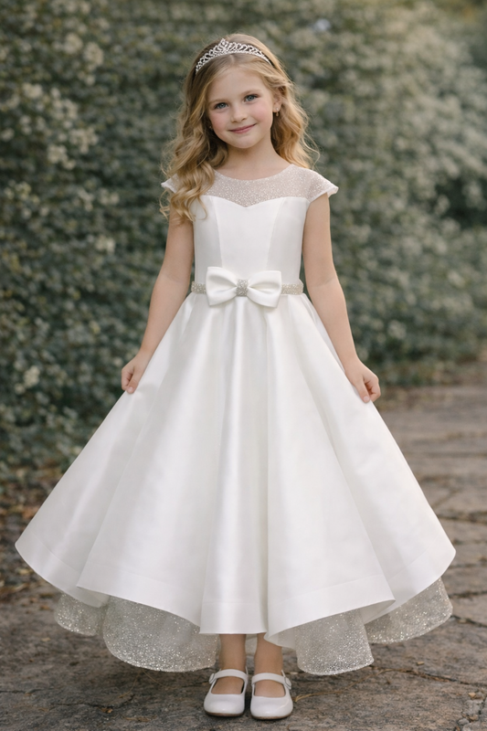 Mikado Shimmer Communion Gown Made in Italy