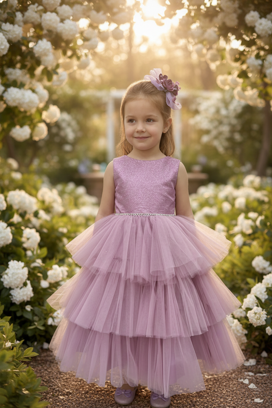 Lavender Dreams Tiered Tulle Dress