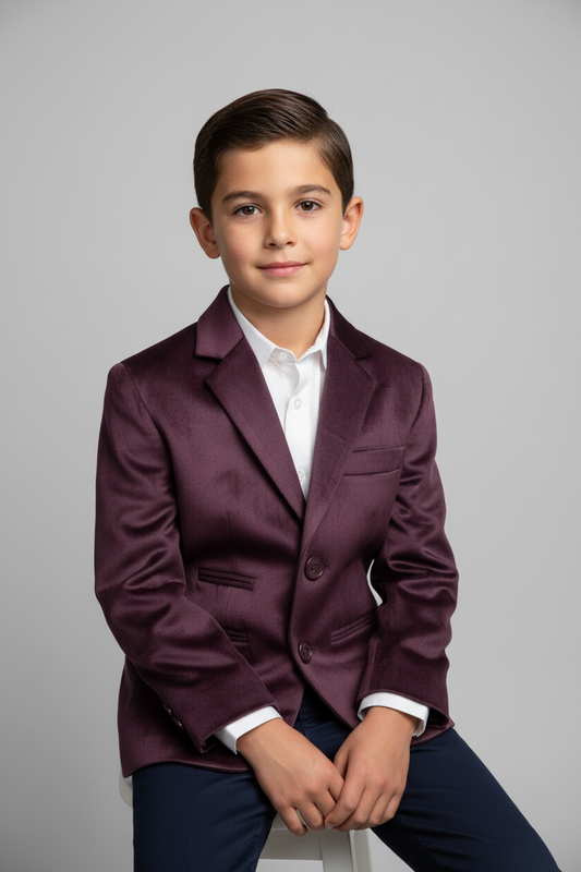 Leo & zachary Boys Burgandy Blazer