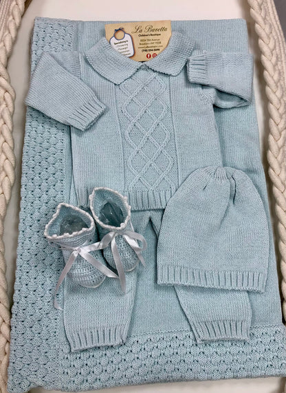 Baby Boy Blue take me home cotton knit set Joaquin