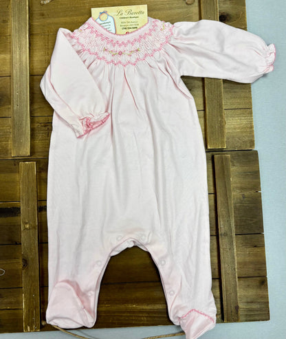 Pink Smocked Layette Set with Blanket