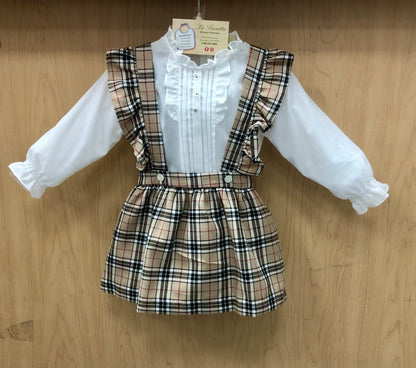 Plaid 2pc Girls romper Dress