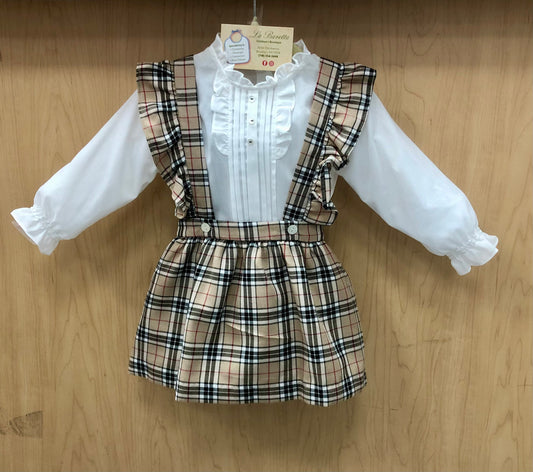 Plaid 2pc Girls romper Dress