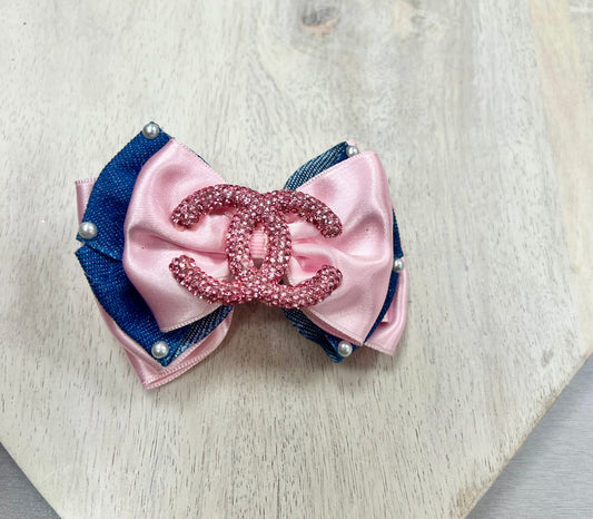 Pink & Denim Hair clip