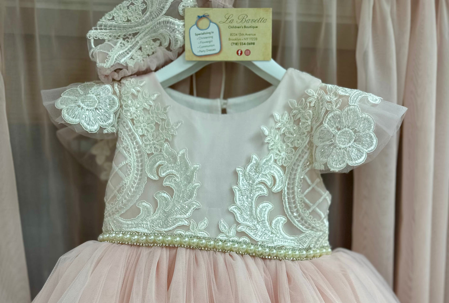 Pink and Pink Party Girls Dress Dolce Bambini | Childrens shopping | La Bavetta