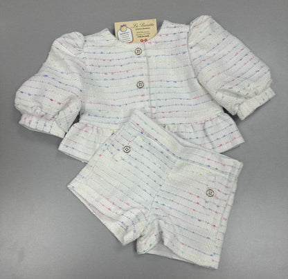 Janie & Jack Tweed peplum jacket  2pc shorts set 200630000