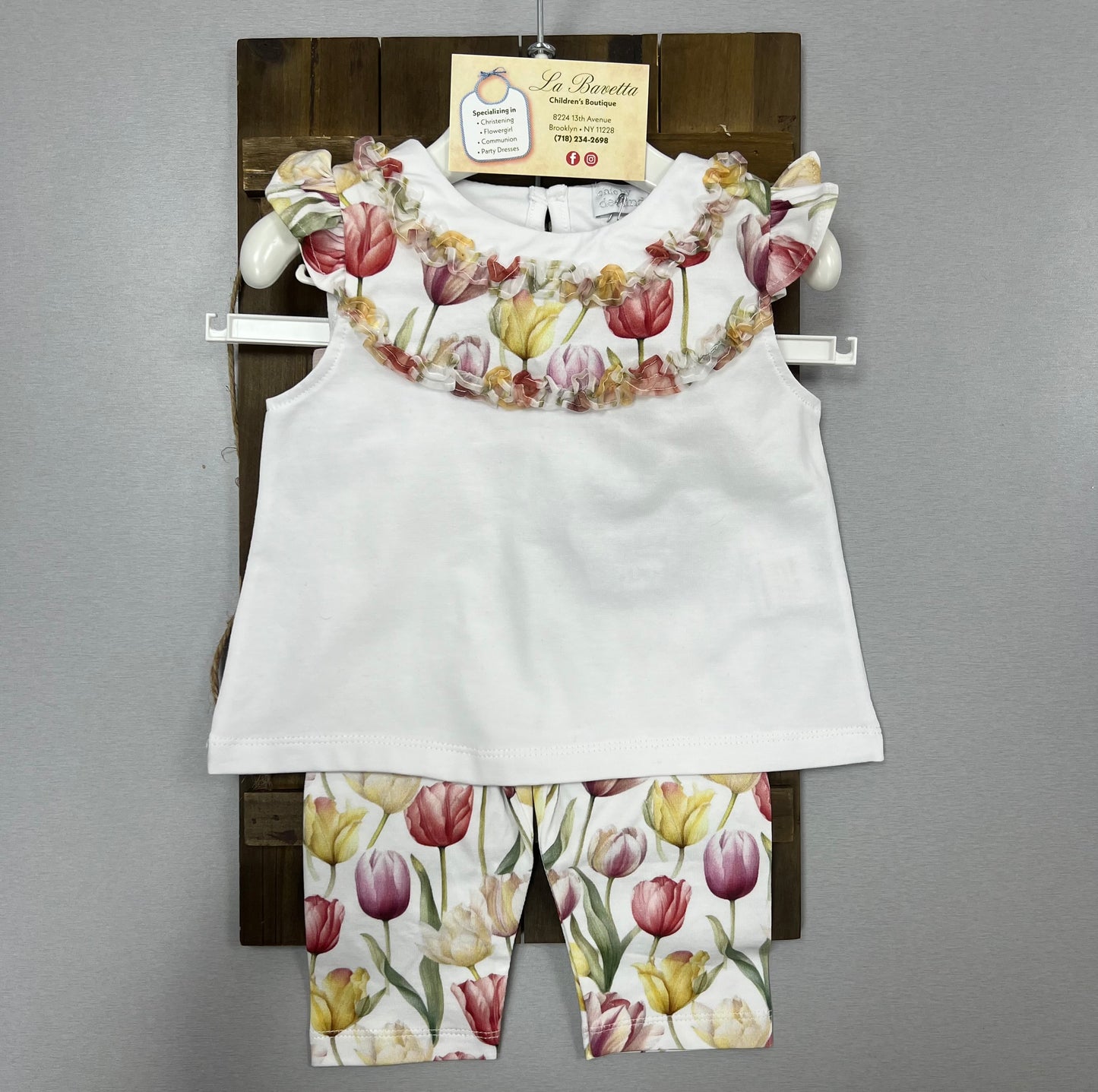 Floral Ruffle Top & legging set CDV251303