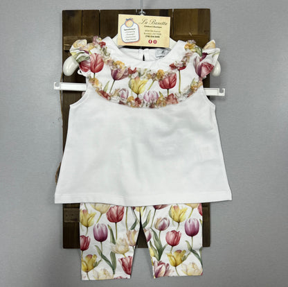 Floral Ruffle Top & legging set CDV251303