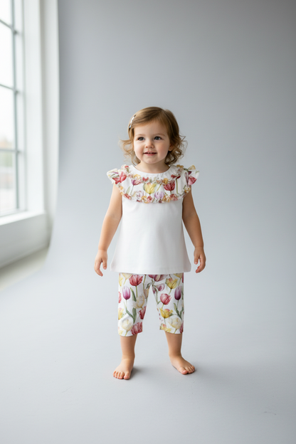 Floral Ruffle Top & legging set CDV251303