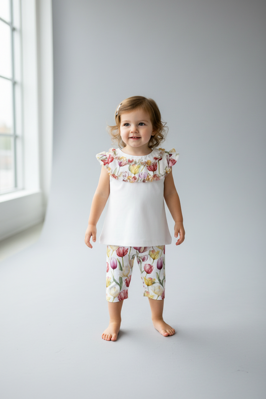 Floral Ruffle Top & legging set CDV251303
