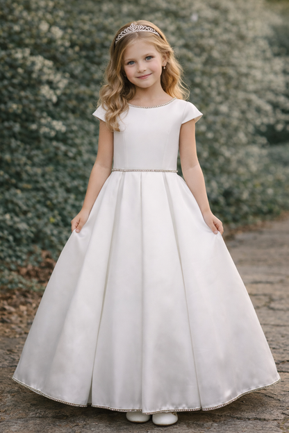 Exclusive! Michelina Bimbi Mikado Rhinestone Communion Dress Made In Italy