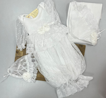 Baby girl bubble white lace Take me home  bubble set