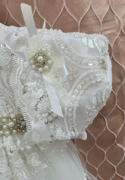 Annabelle Brooklyn baptism dress with pearls
