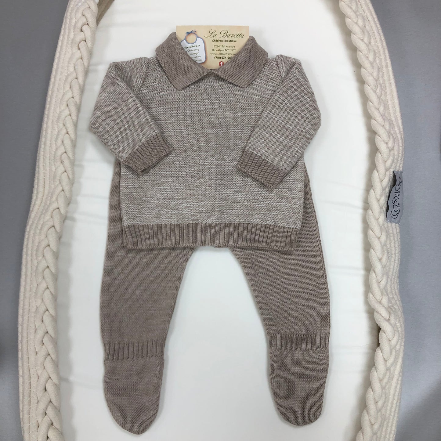 Baby Boy knit brown/ beige set