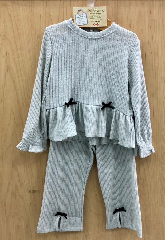 2pc girls light grey/ silver pants set